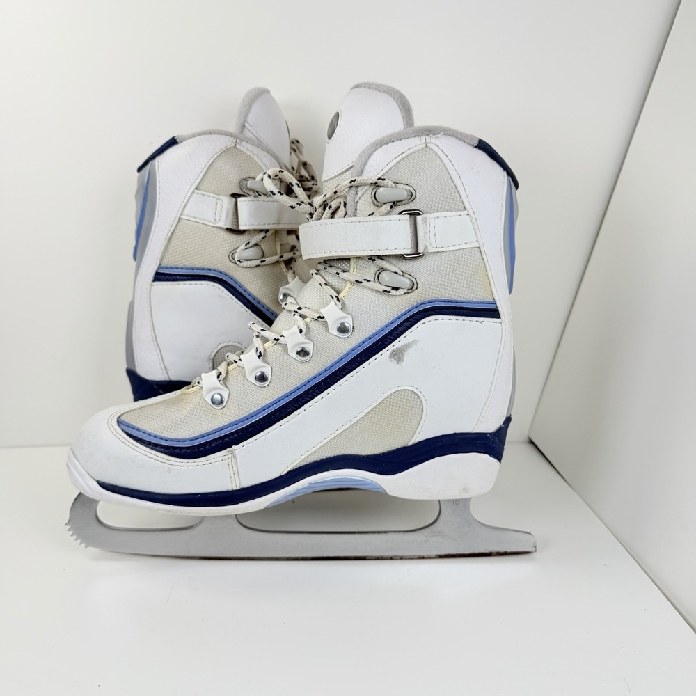 Jackson Softec Ice Skates Women's Size 8 White Blue Figure Recreational - Picture 11 of 16